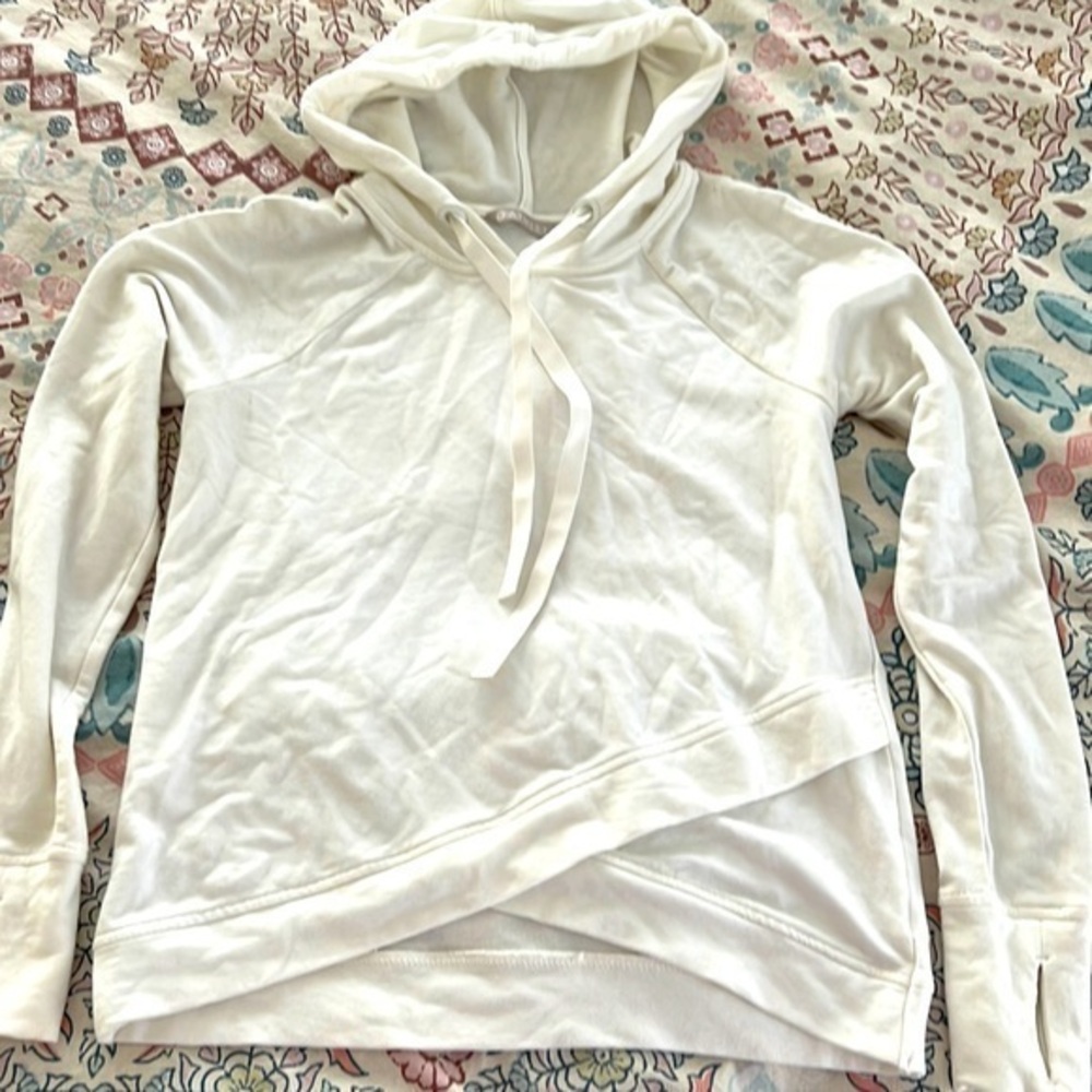 Athleta hoodie white cross front XS